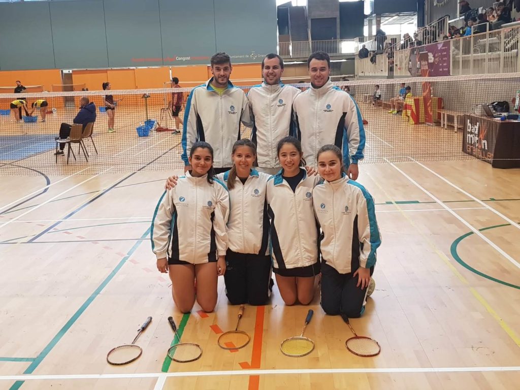 Equipo titular de Menorca en la Liga Catalana de badminton2018-2019